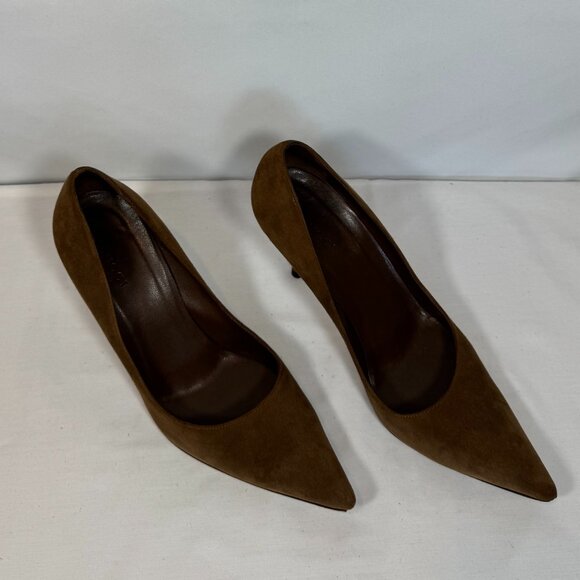GUCCI NUTMEG BROWN PUMPS w/BAMBOO HEEL ACCENT– SIZE 8.5B - Picture 6 of 15